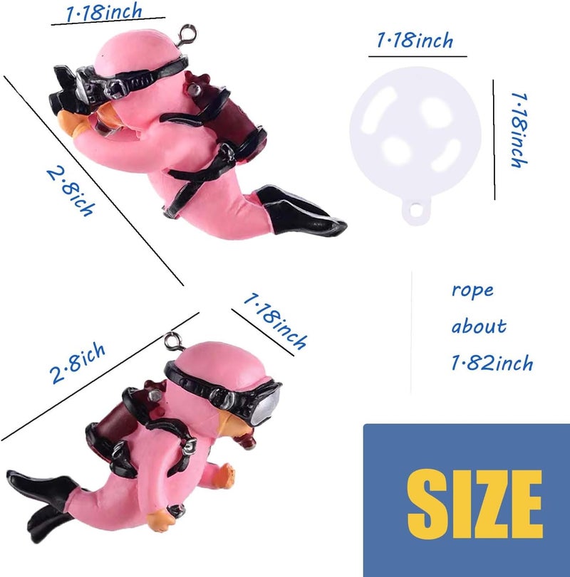 Wonfly 2-Pack Tank Decorations, Cute Little Diver, Aquarium Decoration Accessories Ornaments with Float Ball, Playmate for Tank Suitable for All Kinds of Fish and Tanks (Pink) - Image 2
